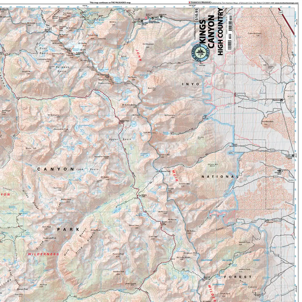 Sequoia - Kings Canyon High Country Map