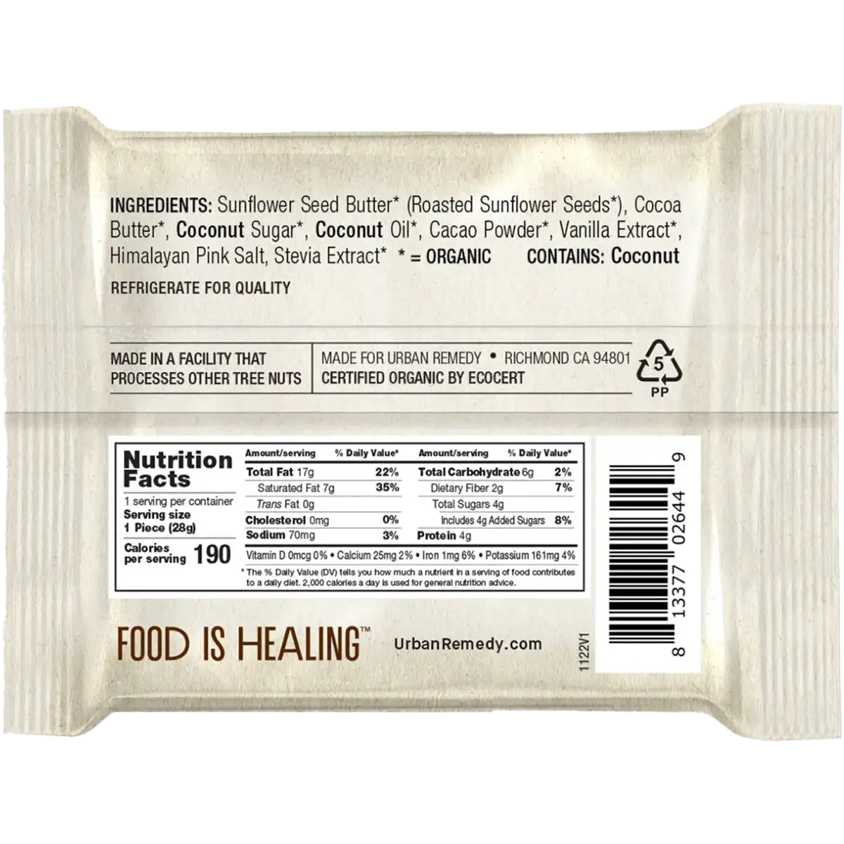 SunSquares Sunflower Butter Cacao
