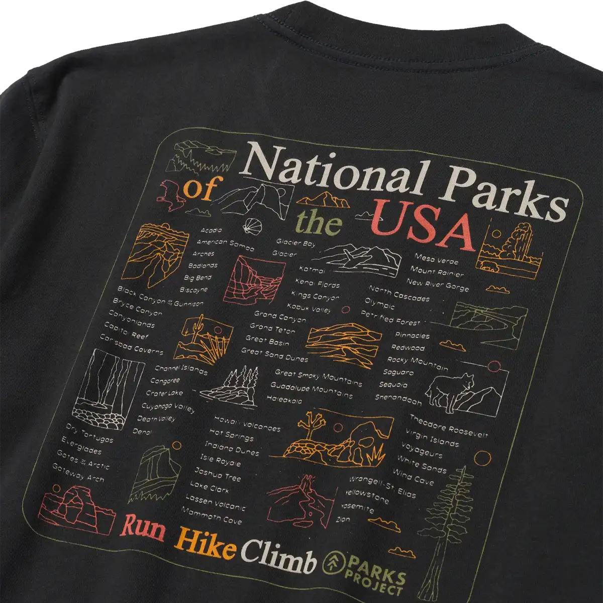 National Park Outline Checklist Tee