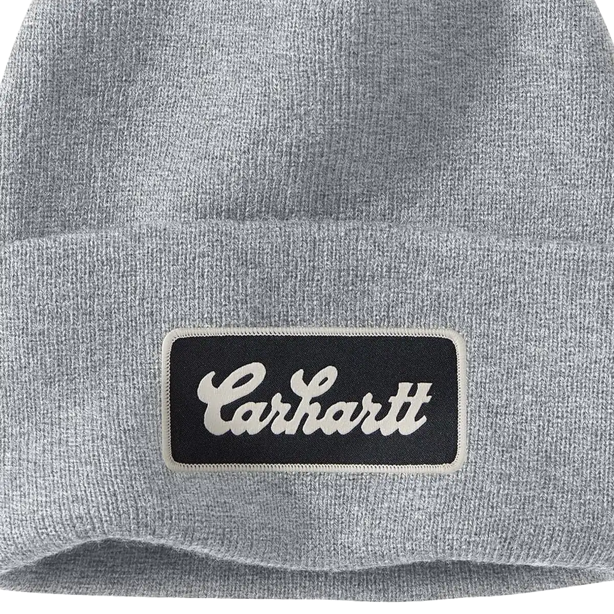 Knit Cuffed Script Patch Beanie