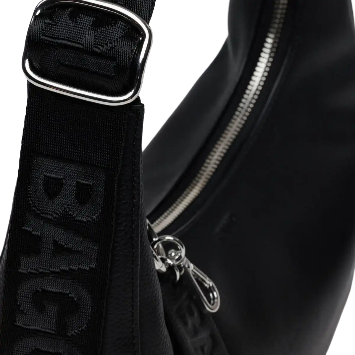 Small Recycled Leather Crescent Bag