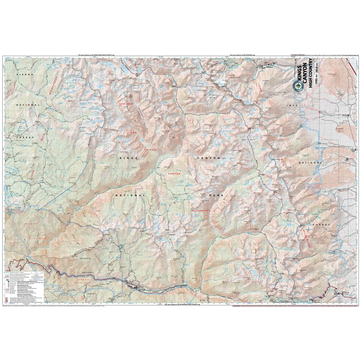 Sequoia - Kings Canyon High Country Map