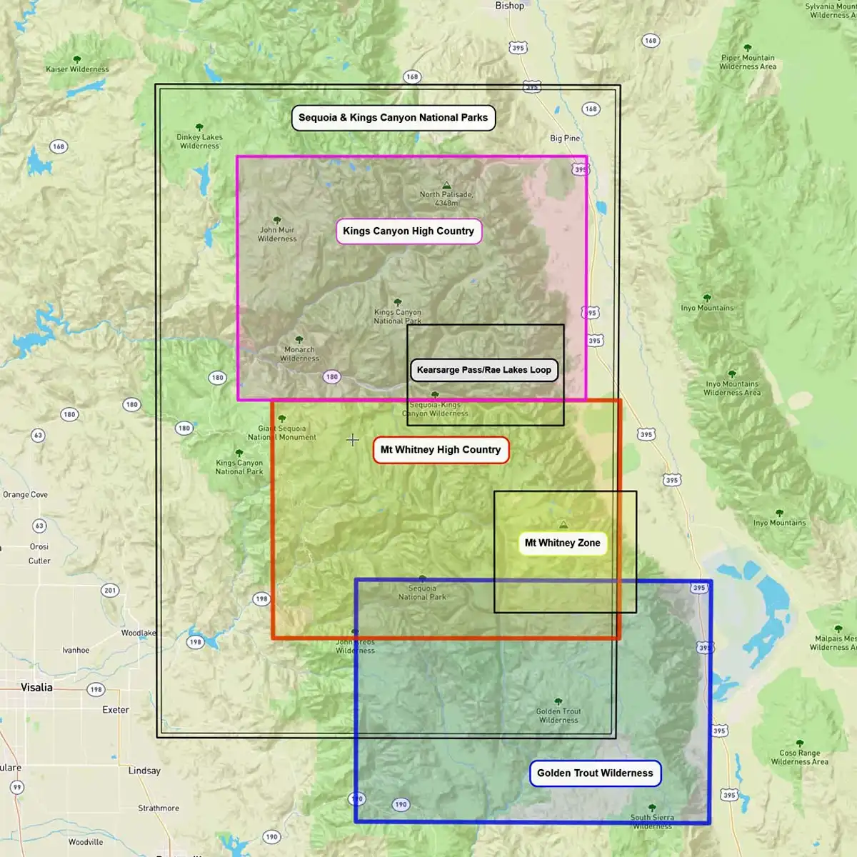 Sequoia - Kings Canyon High Country Map