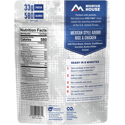 Mexican Style Adobo Rice & Chicken Pro Pak (1 Serving)