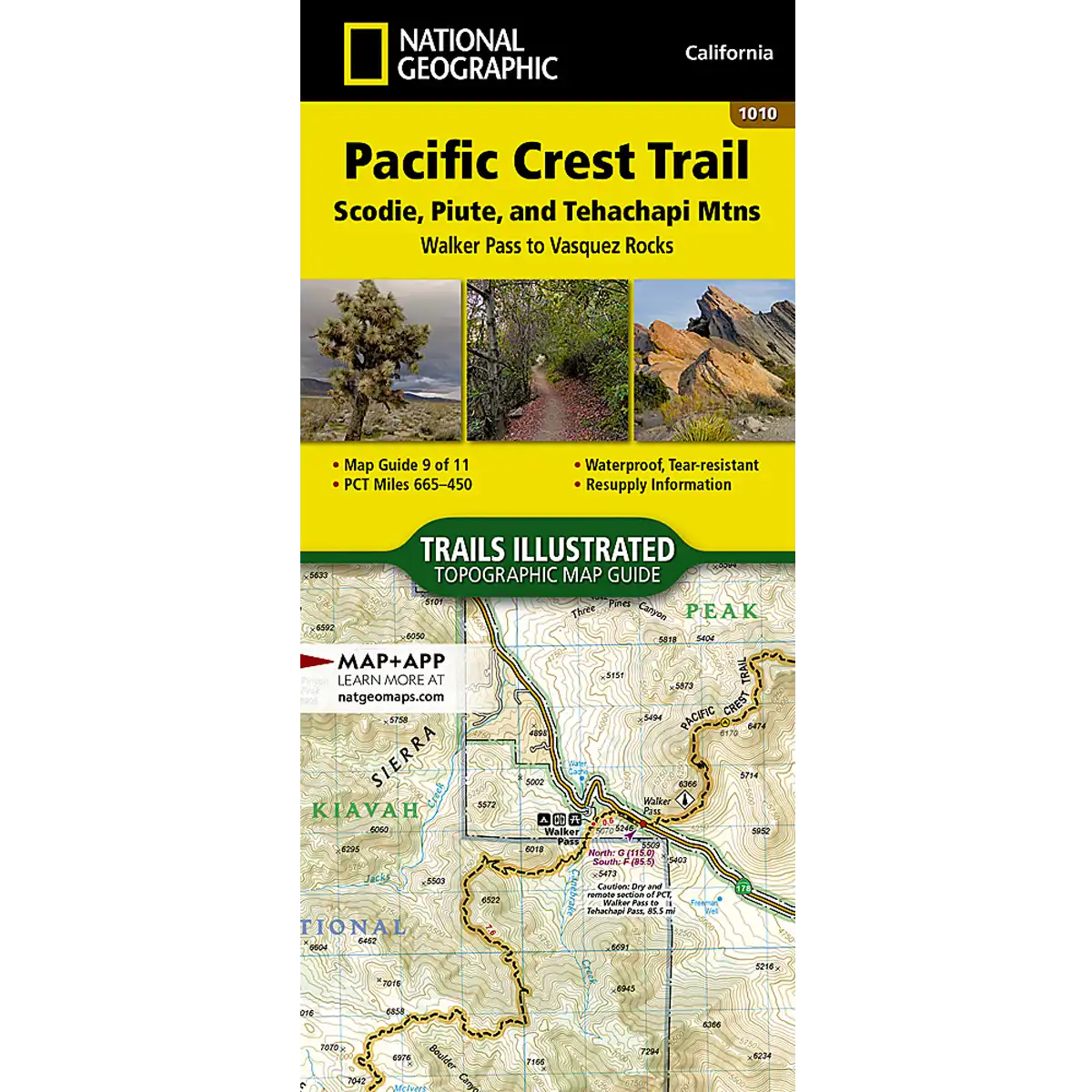 Pacific Crest Trail: Scodie, Piute, and Tehachapi Mountains Map