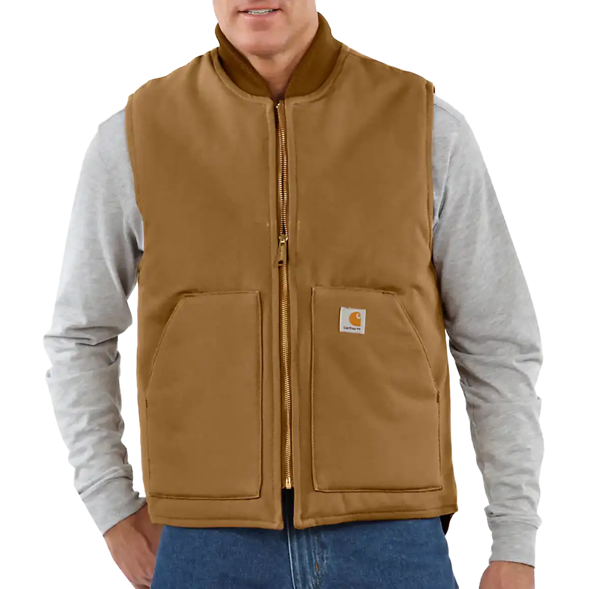 Men's Relaxed Fit Firm Duck Insulated Rib Collar Vest