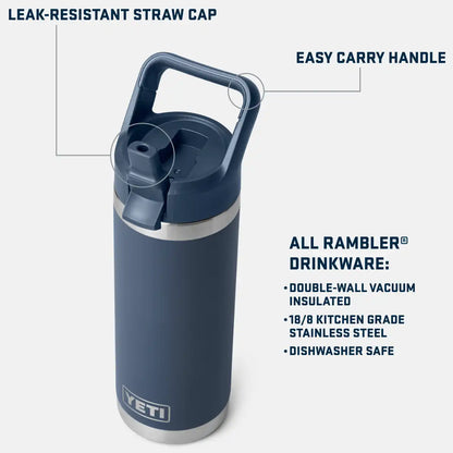 Rambler 18 oz Bottle with Color Matching Straw Cap