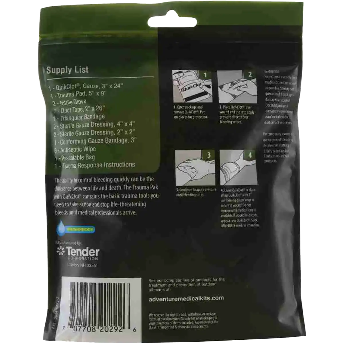 Trauma Pak First Aid Kit with QuikClot