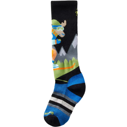 Youth Wintersport Full Cushion Mountain Moose Pattern Over The Calf Socks
