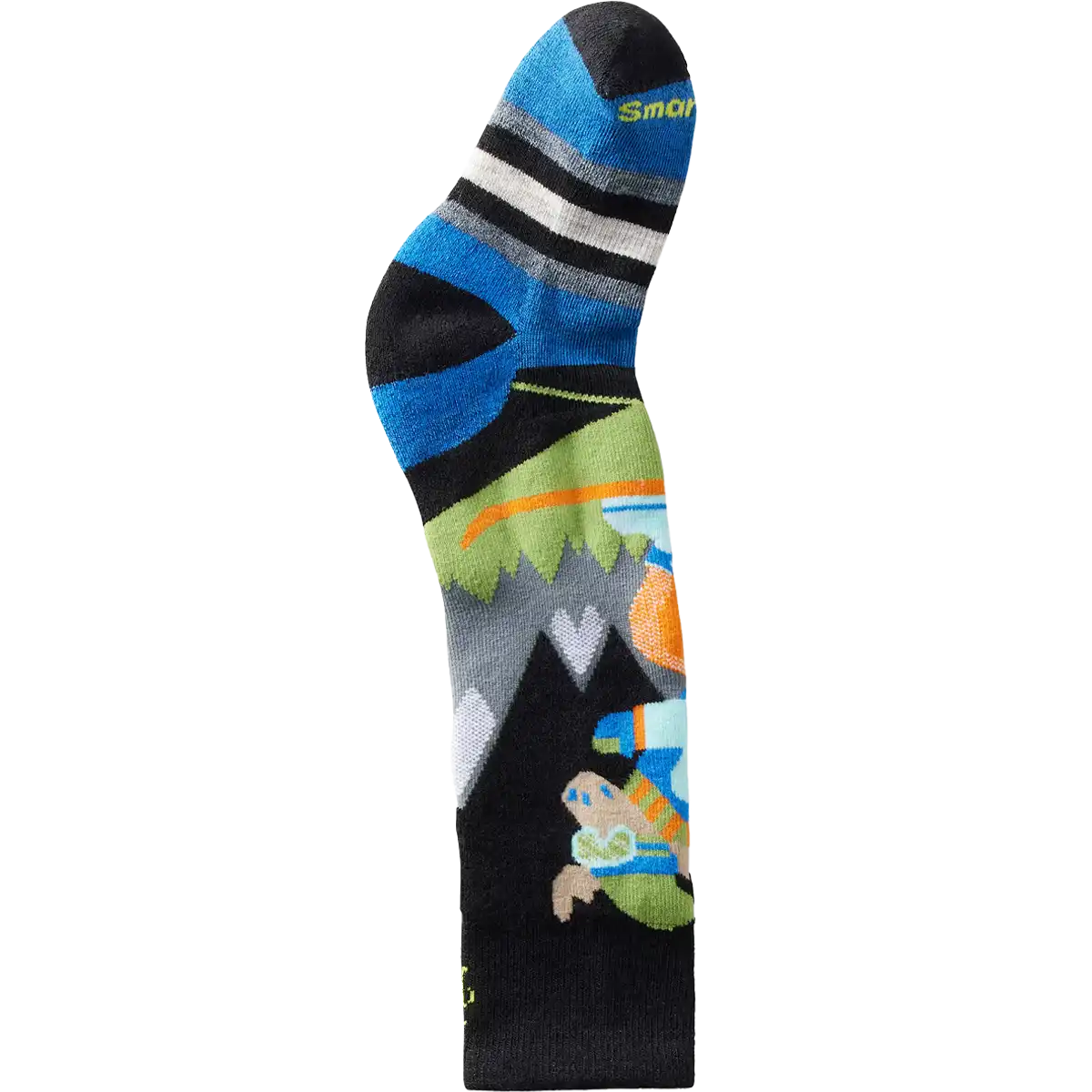 Youth Wintersport Full Cushion Mountain Moose Pattern Over The Calf Socks
