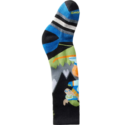 Youth Wintersport Full Cushion Mountain Moose Pattern Over The Calf Socks