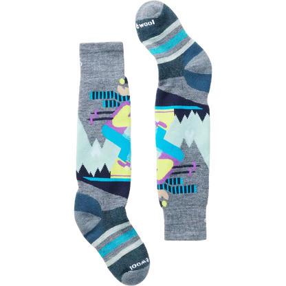 Youth Wintersport Full Cushion Mountain Moose Pattern Over The Calf Socks