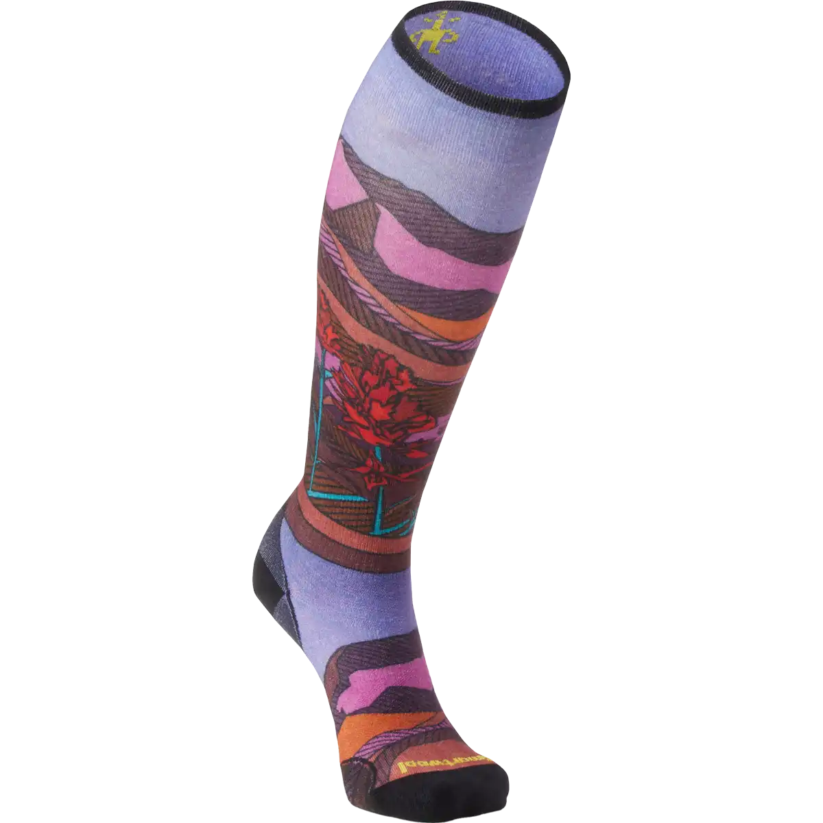 Women's Ski Floral Field Print Over The Calf Socks