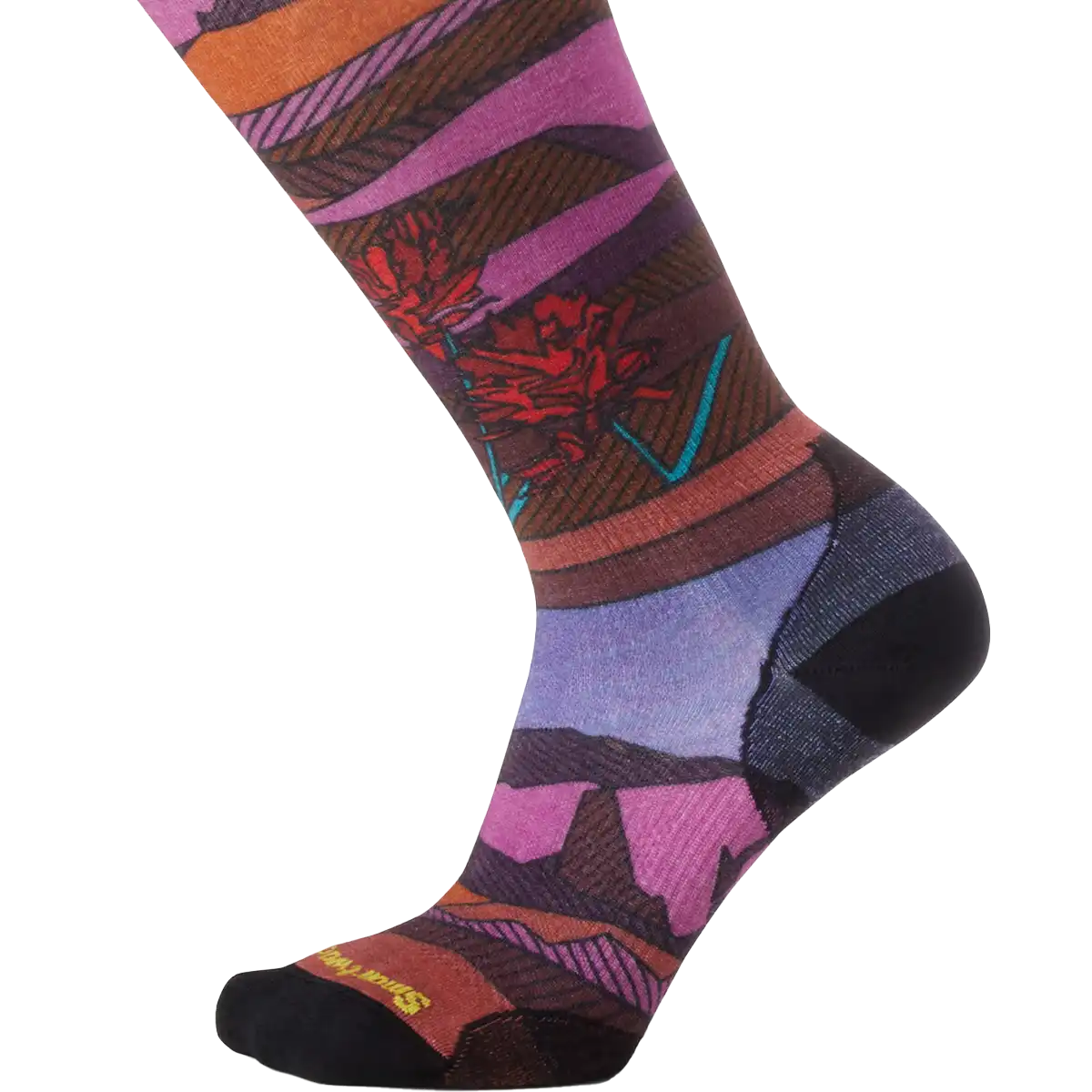 Women's Ski Floral Field Print Over The Calf Socks