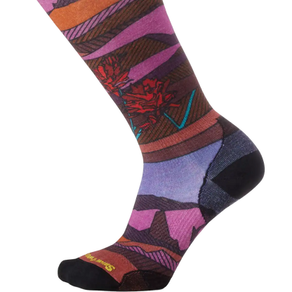 Women's Ski Floral Field Print Over The Calf Socks