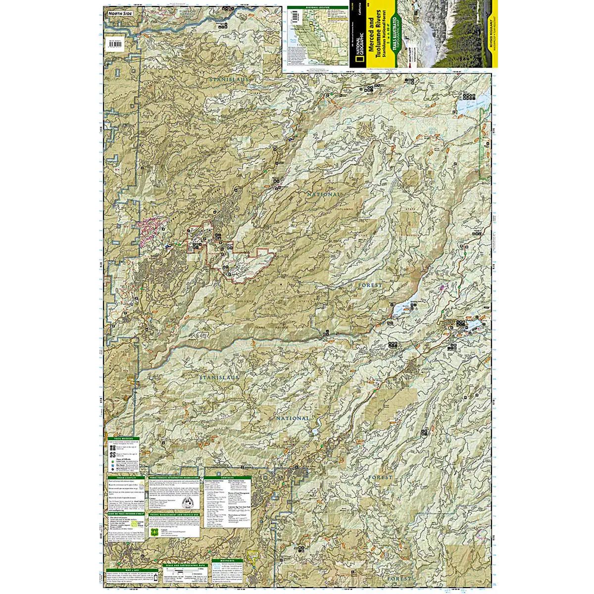 Merced and Tuolumne Rivers Map: Stanislaus National Forest