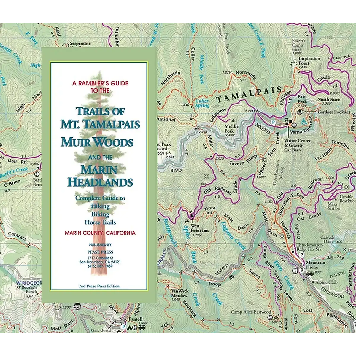 Mt Tam, Muir Woods and Headlands Map