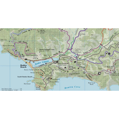 Mt Tam, Muir Woods and Headlands Map
