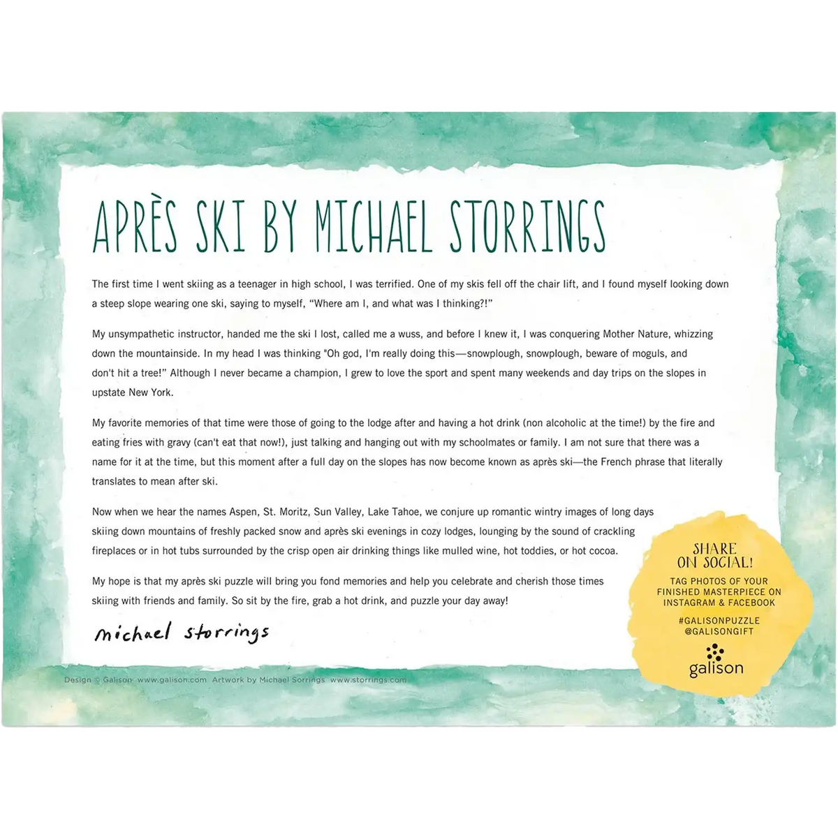 Michael Storrings Apres Ski 1000 Piece Puzzle