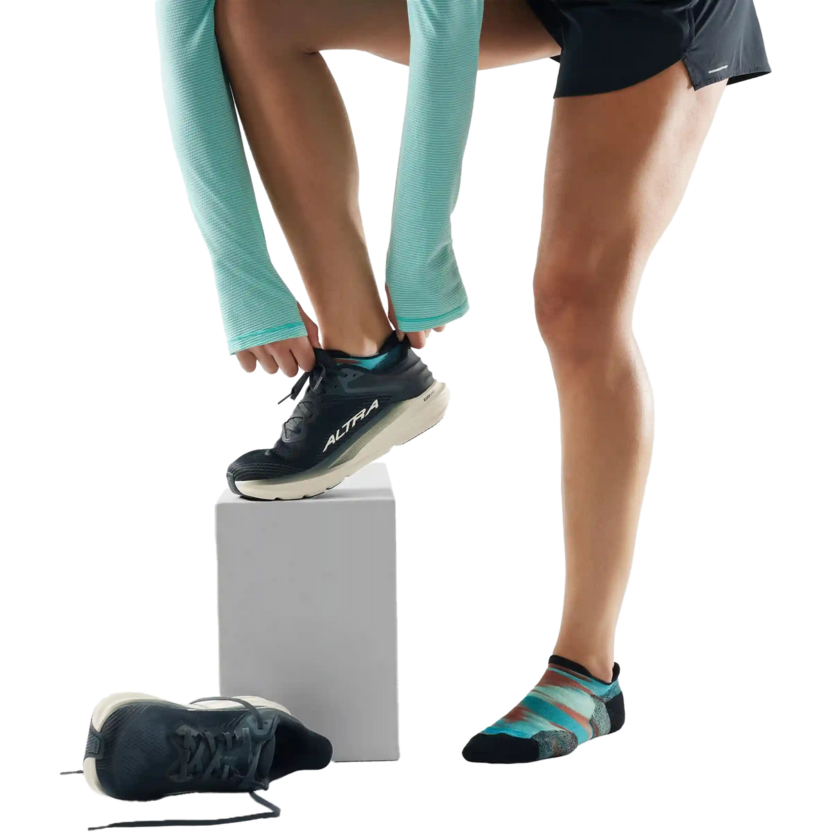 Women's Run Brushed Print Low Ankle Socks