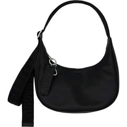 Small Recycled Leather Crescent Bag