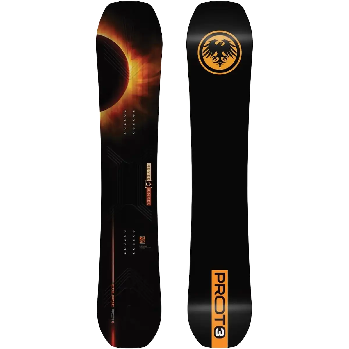 Never Summer Proto T3 Eclipse Demo Snowboard Package