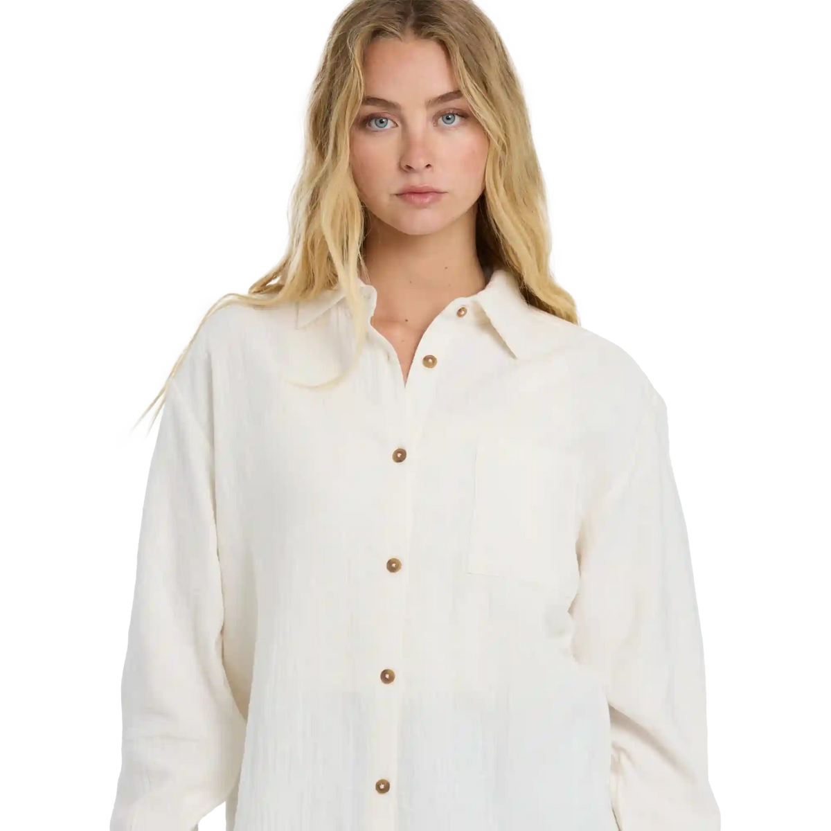 Women's Wanderer Solid Long Sleeve Woven Top