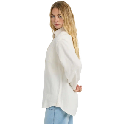 Women's Wanderer Solid Long Sleeve Woven Top