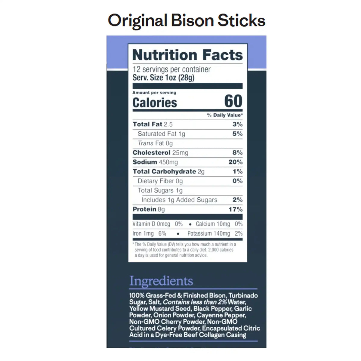 Pasture Raised Bison Sticks