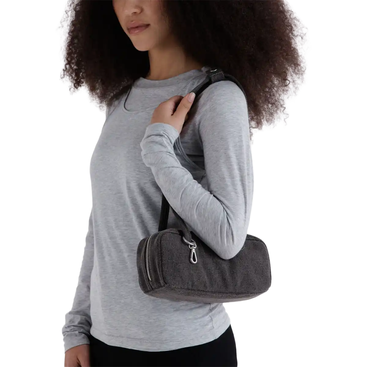 Small Denim Bowler Bag