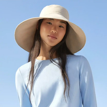 Women's Ultra Wide Cotton Linen Hat UPF 50+