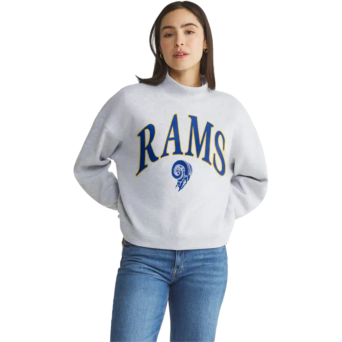 Women's Rams Vantage Mock Neck Pullover