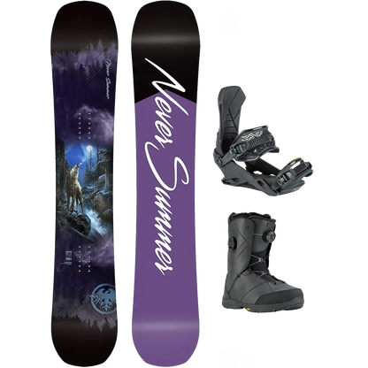 Never Summer Women's Proto T3 FR Demo Snowboard Package