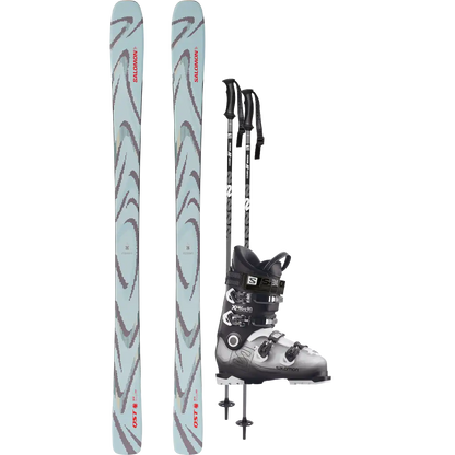 Salomon QST 94 Iced Aqua Demo Ski Package