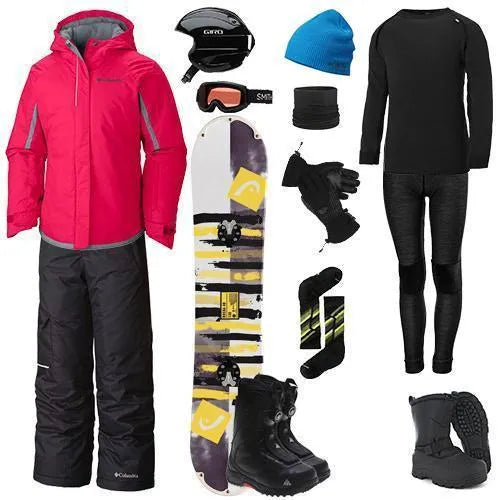 The Works Package w/ Bibs - Girl's Snowboard